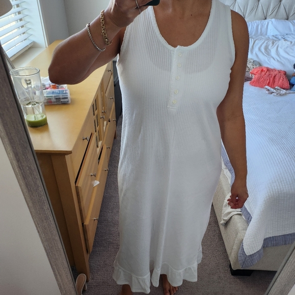 Talbots Other - Vintage 100% Cotton White Maxi Night Slip